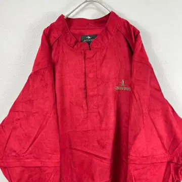 USA 구제 의류 00s antigua 스냅 버튼 스웨이드 느낌 블루종