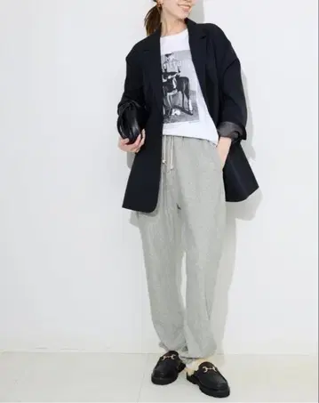 그레이 조거 팬츠 맨투맨 소재