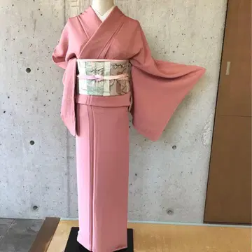 순수 실크 이로무지 이중 기모노 하나몬