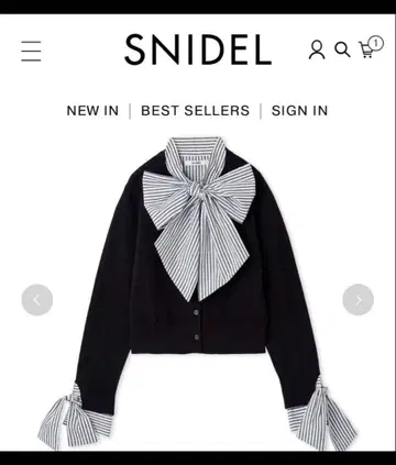 SNIDEL 스나이델 보타이 도킹 니트 풀오버 2025aw