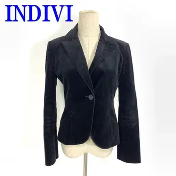 인디비 테일러드 자켓 면 코듀로이 블랙 38 C1938