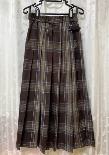 [ SM2 / 사만사 모스모스 ] 플리츠 롱 스커트 (체크)