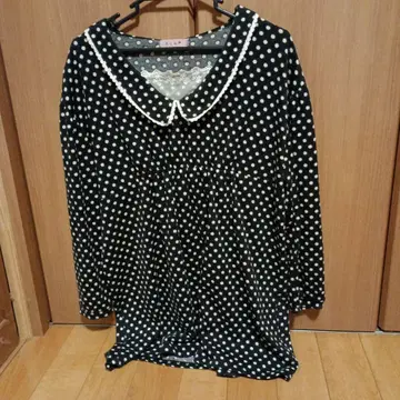 P.L.G. 흑백 도트 긴팔 미니 원피스