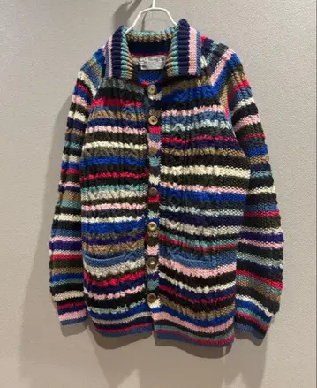 INVERALLAN 울 니트 가디건 멀티 컬러