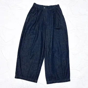 새상품급 바바구리 데님 벌룬 팬츠 최근 꽃 자수 와이드 팬츠 코튼