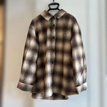 티티베이트 기모 체크 오버 셔츠