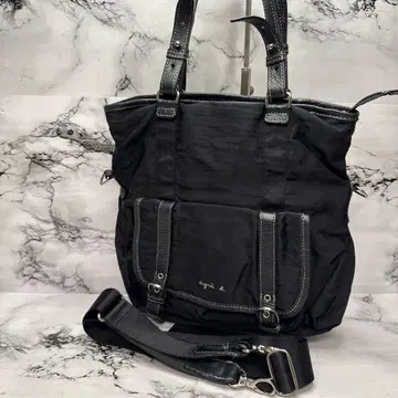 새상품급 인기 에네스베 2way 백 인기 색상 블랙 나일론 가죽 주름