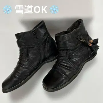 [ Vis ]  가죽 숏부츠 23.5cm 블랙