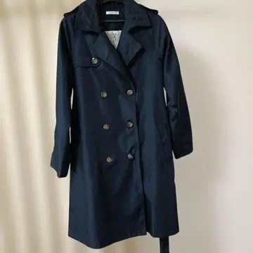 네이비 더블 브레스트 트렌치코트