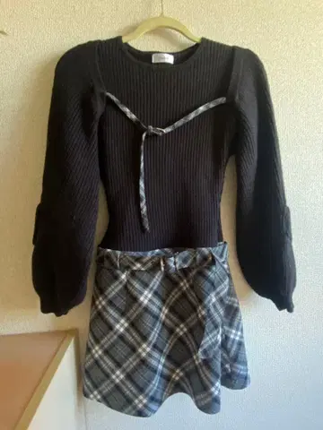 Darich 다리치 도킹 미들 허리 니트 미니 원피스