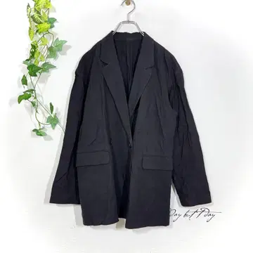 GU 린넨 레이온 더블 브레스트 자켓(L) 블랙 노옴코어