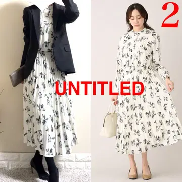 새상품급! 언타이틀 정가 41,000엔 로즈 롱 원피스 2 M 아이보리