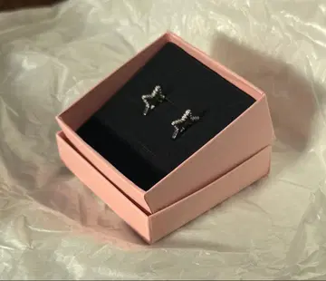 하프 스타 지르코니아 귀걸이 (로듐)