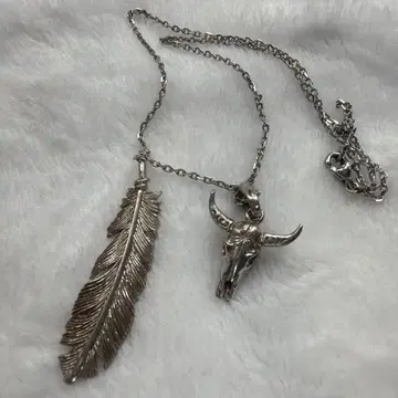 SAAD 페더 버팔로 체인 3종 세트 목걸이