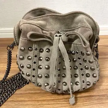 ZARA 자라 가죽 스터드 베이지 숄더백