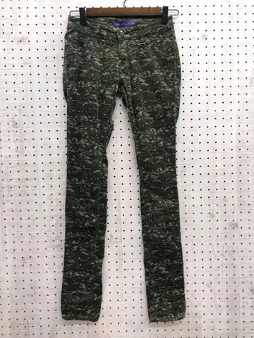 헤이세이 스트릿 백 넘버 구제 의류 모자이크 카모 슬림 팬츠