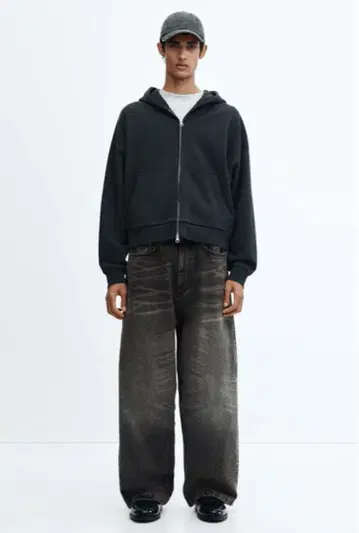 H&M SUPER BAGGY 데님 32/30 그레이