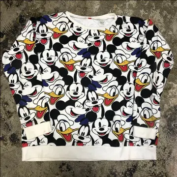 Disney 올 패턴 미키 맨투맨 S/MickeyMouse Minnie