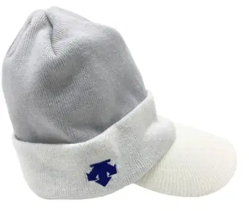 DESCENTE 그레이 화이트 니트 모자 남녀 공용