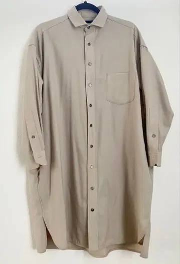 TICCA 백 플리츠 롱 셔츠 긴팔 셔츠 셔츠 원피스