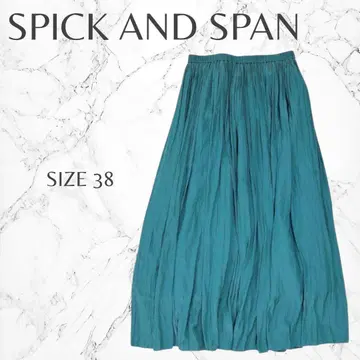 스픽 앤 스팬 랜덤 플리츠 상쾌한 허리밴딩 플레어 스커트 M