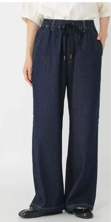 이지 스트레이트 데님 팬츠 플러스 사이즈