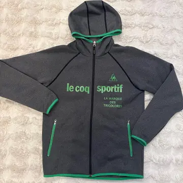 le coq sportif 후드 부착 자켓 M 그레이/그린
