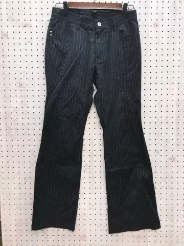 00s 매니시 모드 구제 의류 스트라이프 리벳 부츠컷 팬츠