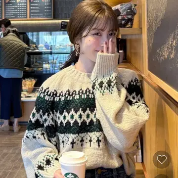 NUGU 노르딕 무늬 니트 스웨터