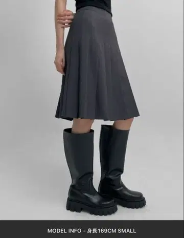 [BLACKUP] [MADE] 롤리스 플리츠 미디 스커트