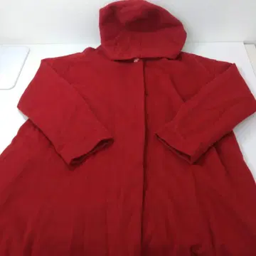 [632] 사만사 모스 롱 코트 후드 부착 레드