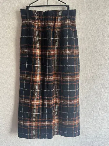 [ Mila Owen ] 체크 무늬 타이트 스커트 네이비