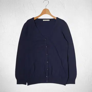 J140 고급 캐시미어 100% V넥 가디건 네이비 XL