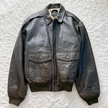 AVIREX A-2 가죽 플라이트 자켓 안감 패턴 여아 블루종