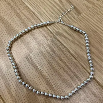 SLOBE IENA 실버 메탈 비즈 숏 목걸이