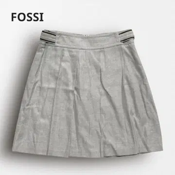 Y5714 [포시] 이탈리아제 원단 사용 플리츠 스커트 그레이 계열 40