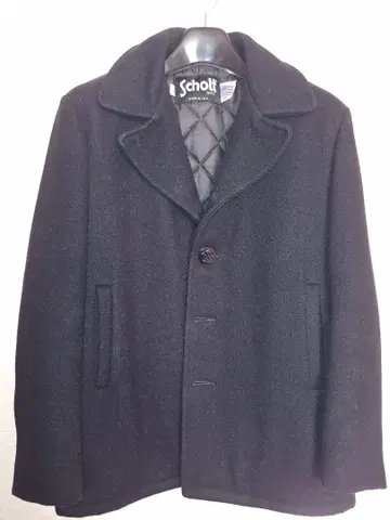 Schott 블랙 싱글 피코트 사이즈 38