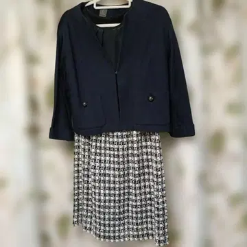 네이비 블랙 원피스 수트 긴팔 7부 소매