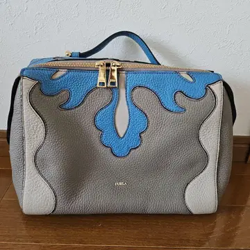 FURLA 가죽 숄더백 그레이/파랑