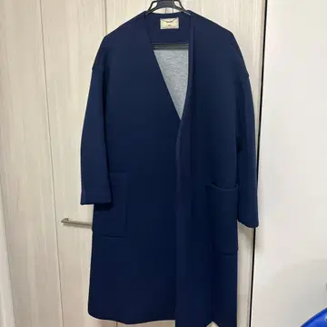 에부르 ebure 론 헤르만 네이비 롱 코트 본딩 코트