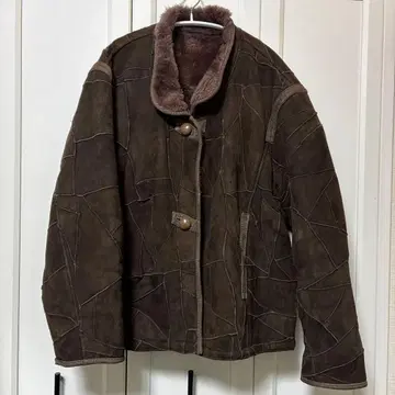 빈티지 브라운 리얼 무스탕 코트 자켓 양가죽 브라운