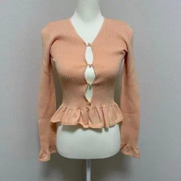 eimy istoire 새상품 펄 슬릿 리브 니트 가디건 상의