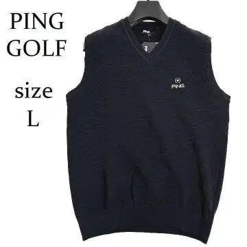 새상품 PING 핑 골프 V넥 니트 베스트 풀오버 블랙 L