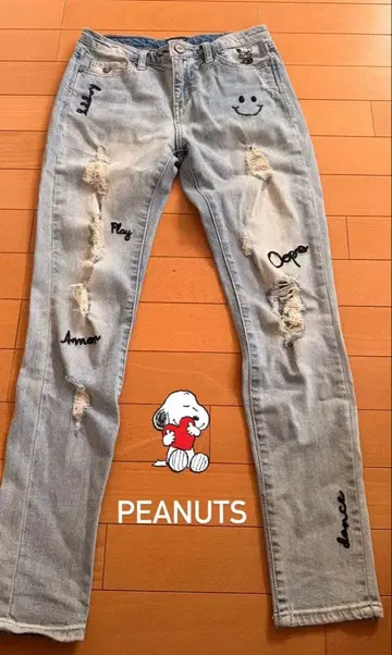 PEANUTS 스누피 데님 팬츠 W25