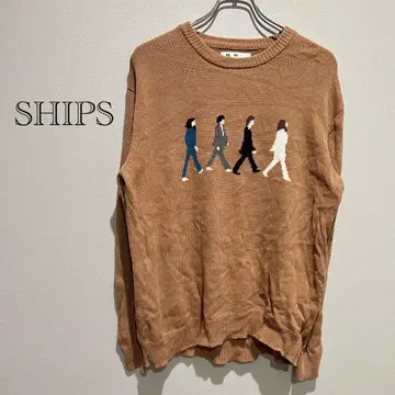 [ SHIPS ] 비틀즈 Beatles 니트 브라운 스웨터 베이지