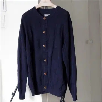 Eddie Bauer 코튼 니트 가디건 XL 네이비