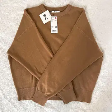 택 포함 미사용 새상품 UNIQLO C 스무스 코튼 크루넥 스웨터 L