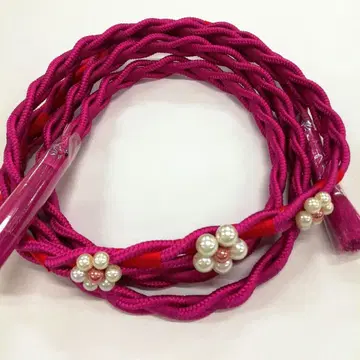 새상품 미사용 후리소데용 허리띠 펄 장식 포함 로즈 핑크색 계열