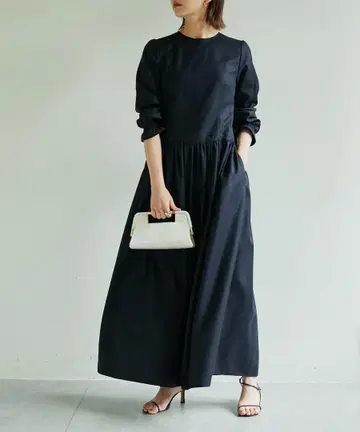 [ Drawing Numbers ] 허리 셔링 롱 원피스