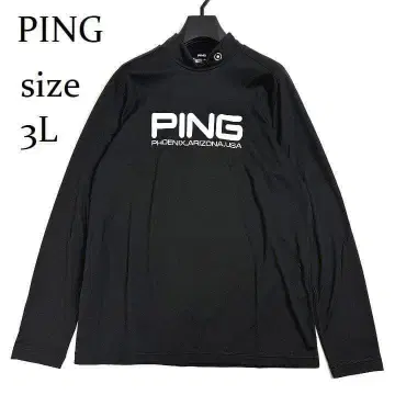 새상품 PING 핑 골프 모크넥 셔츠 빅 로고 블랙 3L